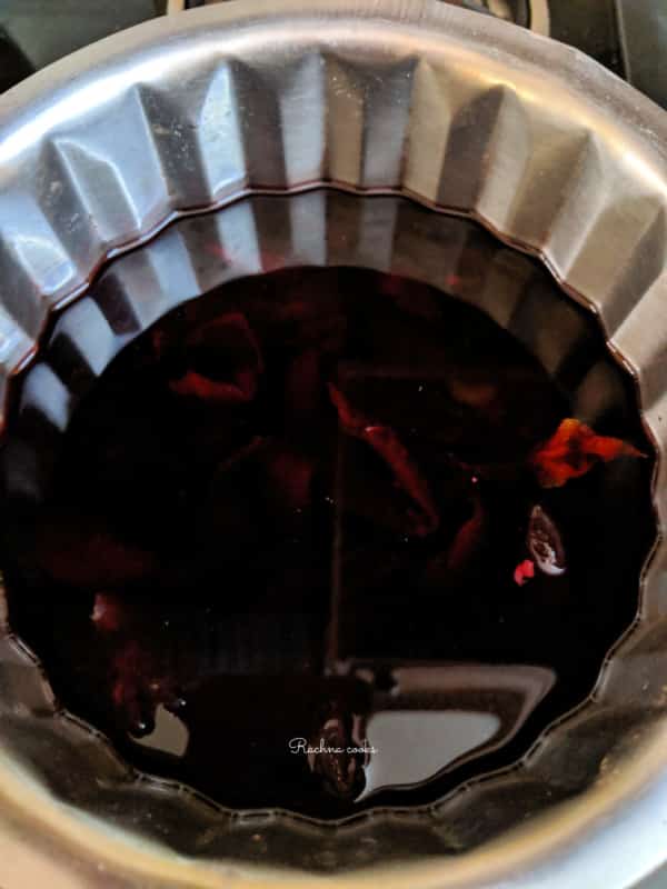 kokum boiled in water in a dish