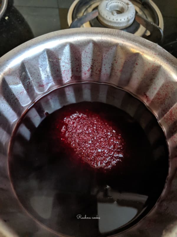 kokum juice with sugar in a bowl